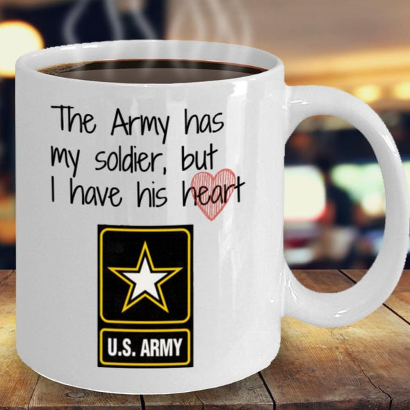 Army Mom his heart coffee mug