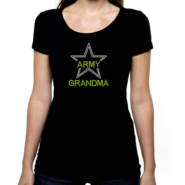 Army Grandma RHINESTONE t-shirt