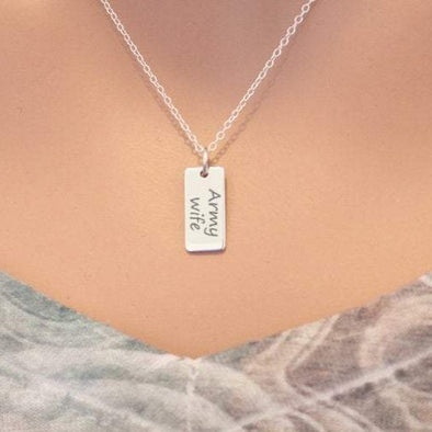 Sterling Silver Army Wife Charm Necklace