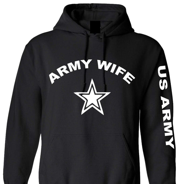 Army proud wife black hoodie
