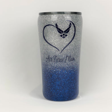 Air Force Mom Glitter Tumbler Insulated