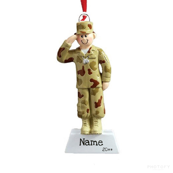Personalized Military Ornament