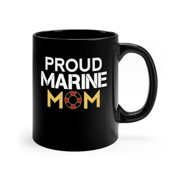 Proud Marine Mom Black Mug 11oz