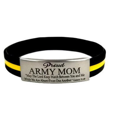 Proud Army Mom Laser Engraved Bracelet