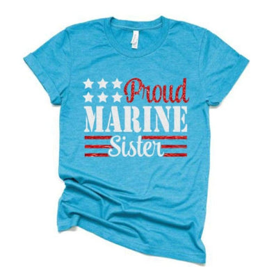 Glitter Proud Marine Sister Shirt