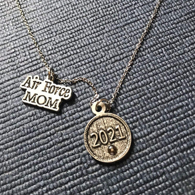 Air Force Mom class year charm necklace