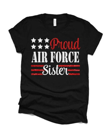 Glitter Proud Air Force Sister Shirt