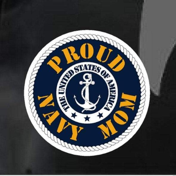 Proud Navy Mom Waterproof decal
