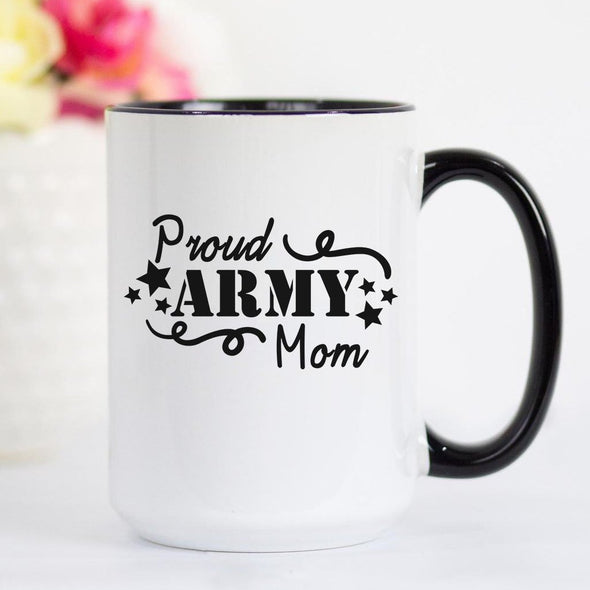 Proud army mom coffee mug