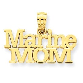 Gold Pendant US Marine Mom Pendant Necklace