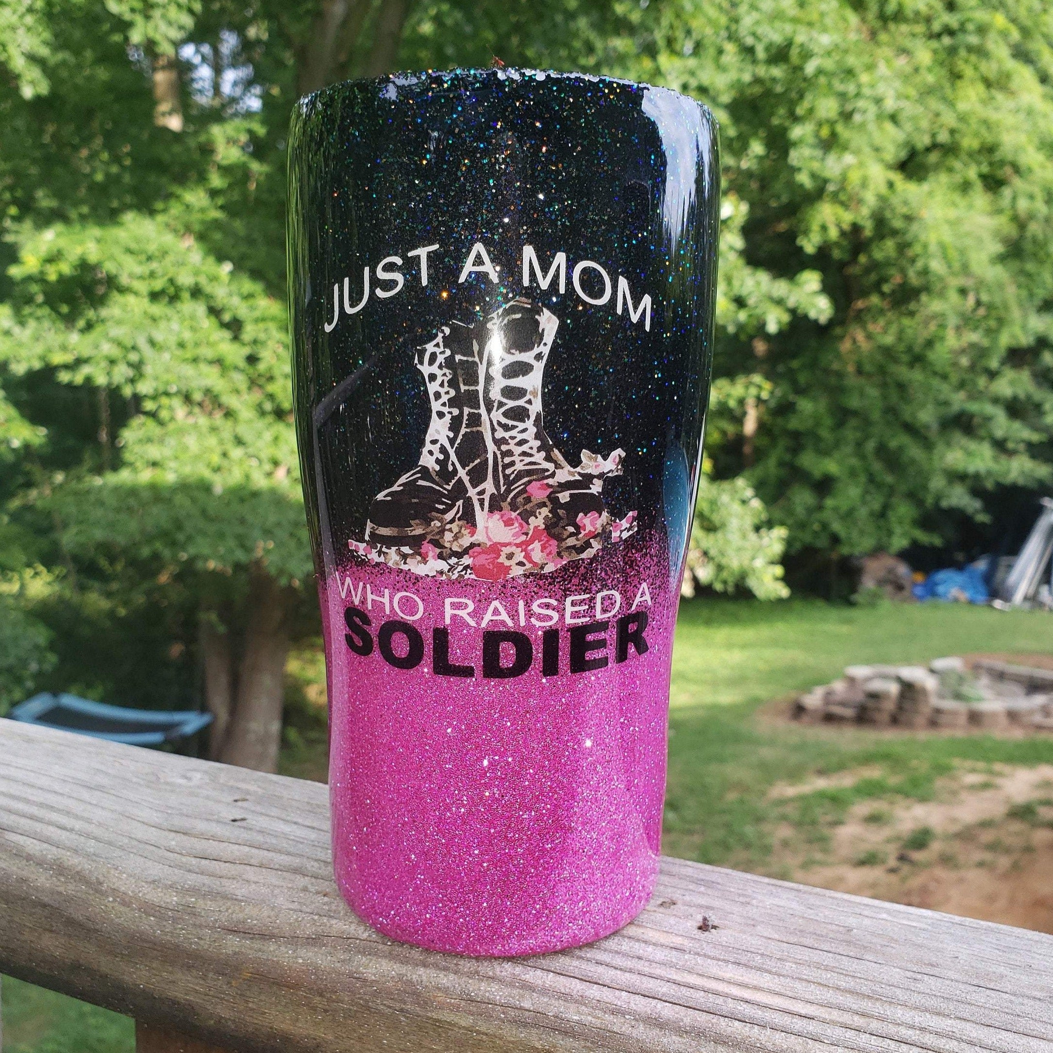 Pink Mom Glitter Tumbler