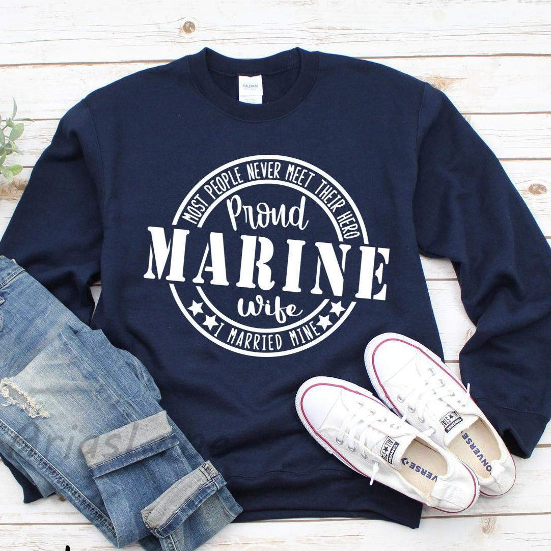 Marine 2025 wife sweatshirt