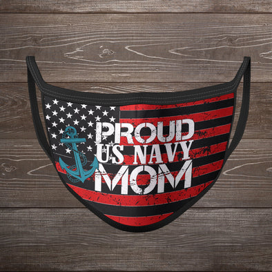 proud us navy mom cloth face mask