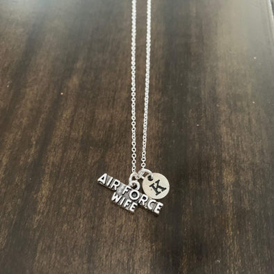 Airforce wife charm necklace