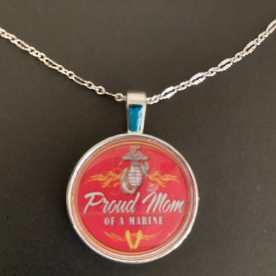 Proud Mom of a Marine charm/pendant necklace