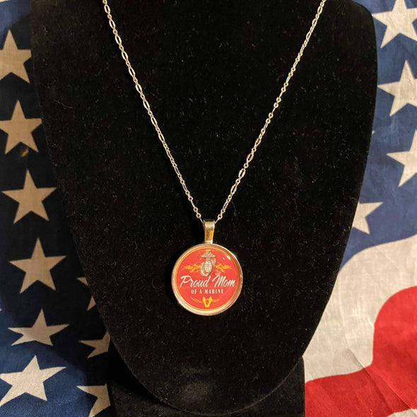 Proud Mom of a Marine charm/pendant necklace