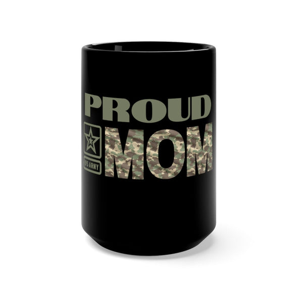 Proud Army Mom Coffee Cup Black Ceramic Mug