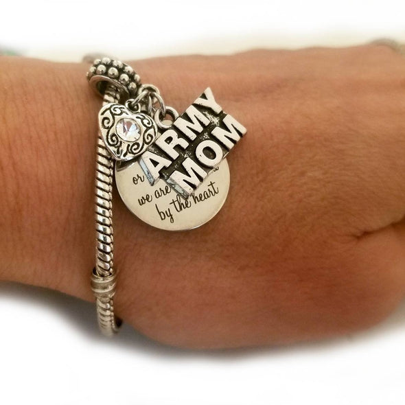 Army Mom Gift Charm Bracelet Personalized