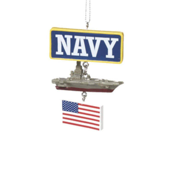 Military Ornament with Dangling American Flag