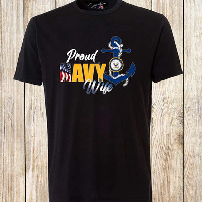 Personalized Proud Navy Wife T-Shirt