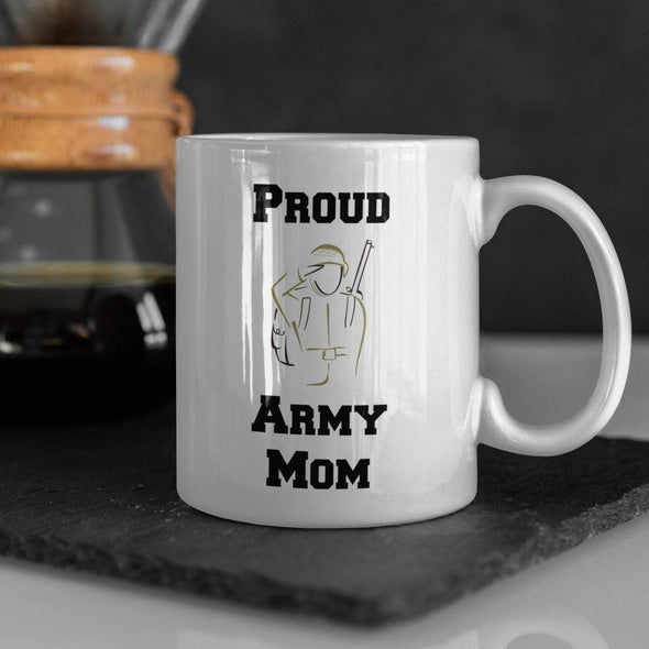 Proud Army Mom Coffee Mug White