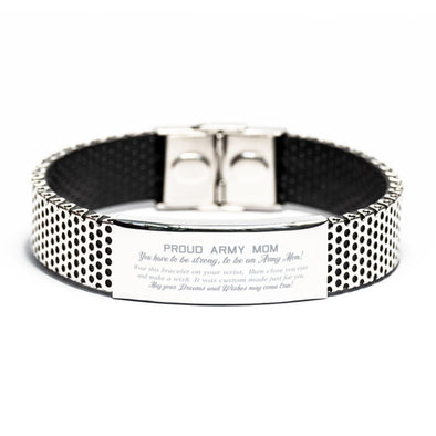 Inspirational Stainless Steel Bracelet proud Army Mom