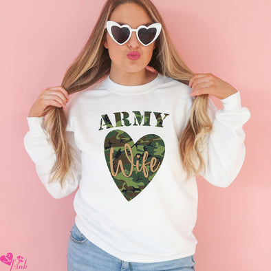 Camo Heart Army Wife Sweatshirt