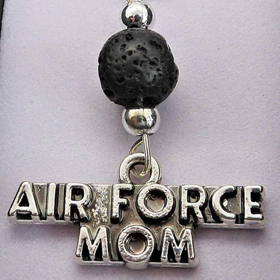 Air Force Mom Aromatherapy Necklace Black