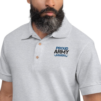 Proud Army Grandpa Embroidered Polo Shirt