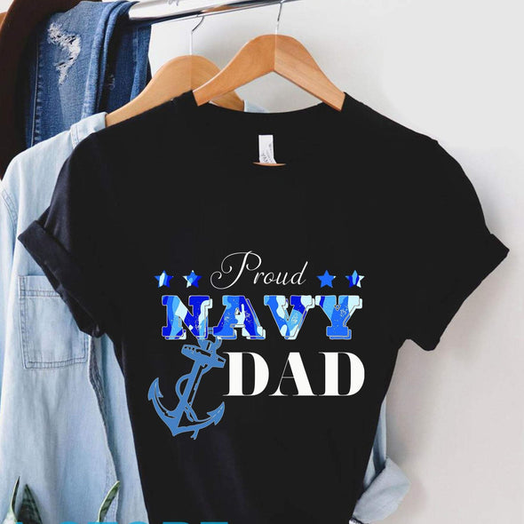 Proud Navy Dad Men T- Shirt