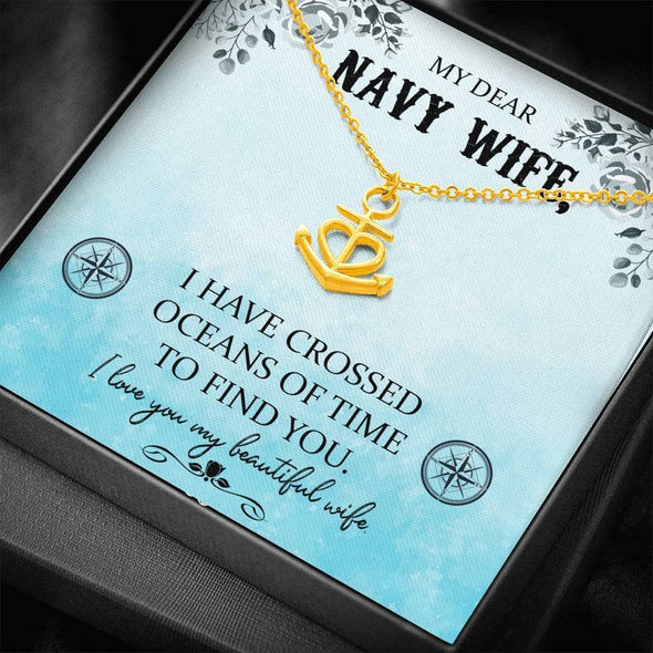 Gift To Wife Anchor Necklace From Navy Husband