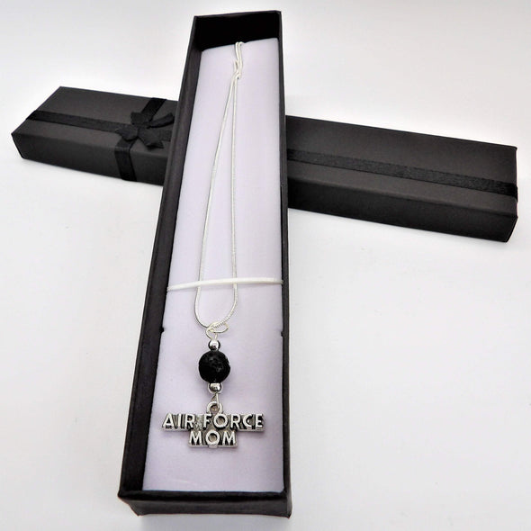 Air Force Mom Aromatherapy Necklace Black