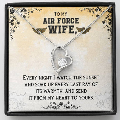 Air Force Wife Heart Pendant necklace