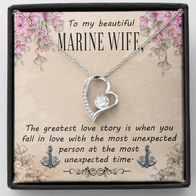 Marine wife Heart Pendant necklace