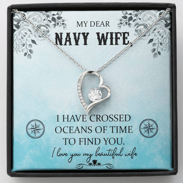 Navy wife Heart Pendant love Necklace