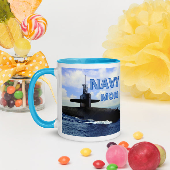 Navy Mom Submarine Mug with Color Inside