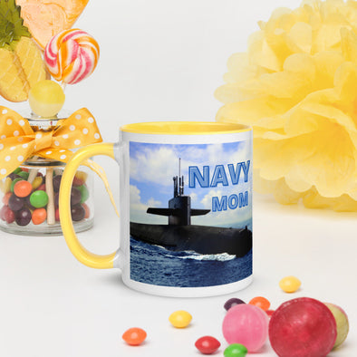 Navy Mom Submarine Mug with Color Inside