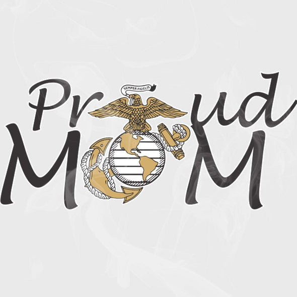 USMC Marine Proud Mom Lettering