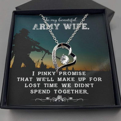 To My Army Wife Silver Necklace