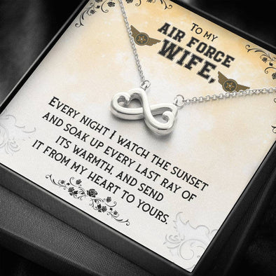 Air Force wife Heart 14k White Gold or 18k Yellow necklace
