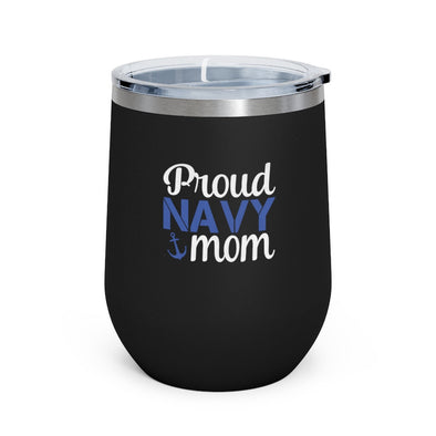 Proud Navy Mom Insulated Wine Tumbler