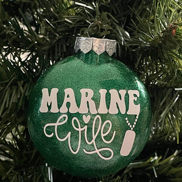 Marine Wife Glitter Ornament