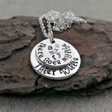 Personalized Military Mom There Goes My Life Necklace
