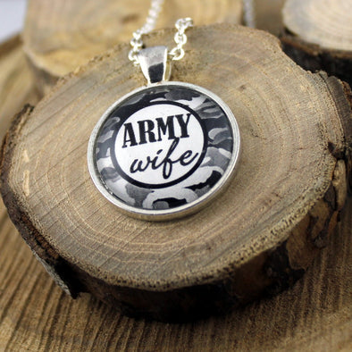Army Wife Brass or Silver Vintage necklace