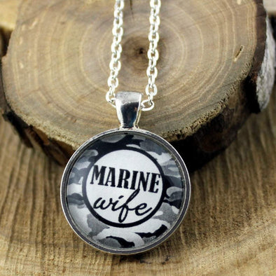 Pendant Necklace Marine Wife Brass or Silver