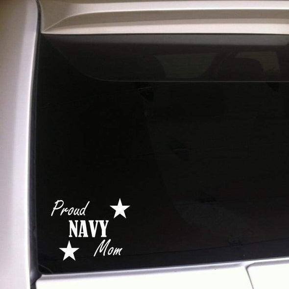 Proud Navy Mom Car Decal Vinyl