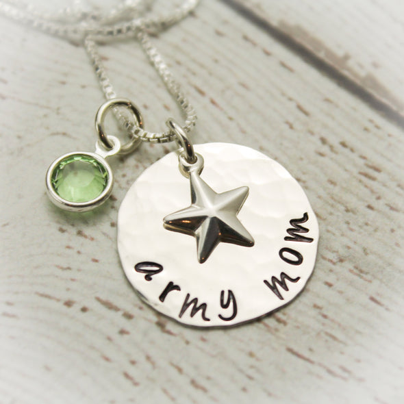 Army Mom Sterling Silver Star Necklace