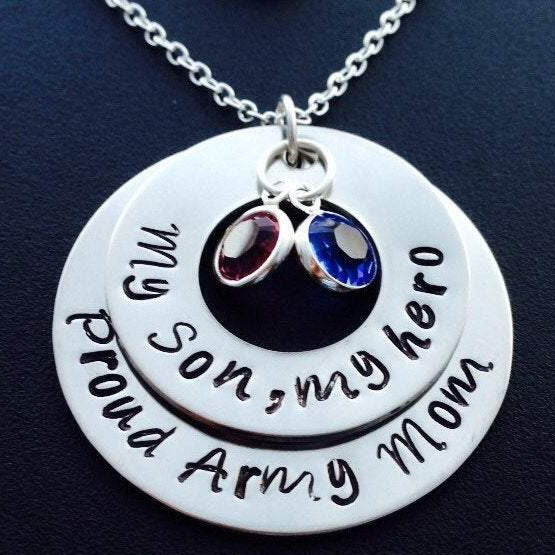 Proud army clearance mom necklace