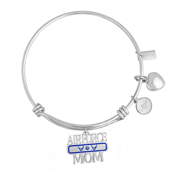 Charm Bracelet With Heart And Air Force Mom