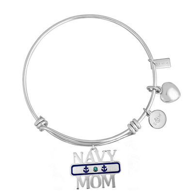 Bracelet With Heart And Navy Mom